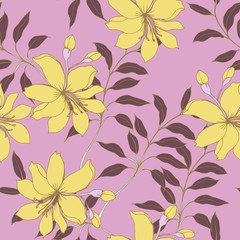 Abstract elegance pattern with floral background.