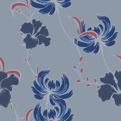Abstract elegance pattern with floral background.