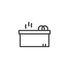 Hot jacuzzi tub outline icon. linear style sign for mobile concept and web design. Jacuzzi spa simple line vector icon. Symbol, logo illustration. Pixel perfect vector graphics - obrazy, fototapety, plakaty