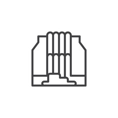 Aqua park slides outline icon. linear style sign for mobile concept and web design. Water slide simple line vector icon. Symbol, logo illustration. Pixel perfect vector graphics