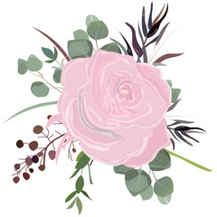 Delicate bouquet for your beloved, vector illustration for wedding and anniversary cards, banners, posters and cards.
