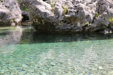 Amber pool in th Italian mountains