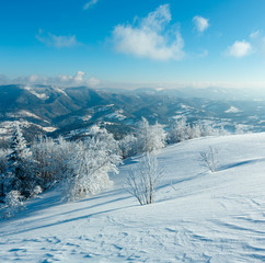 Winter mountain snowy landscape