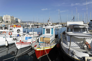 Fischerboote, Venezianischer Hafen, , Iraklion, Heraklion, Kreta, Griechenland. Europa