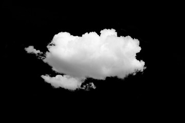 White clouds isolated on black background.