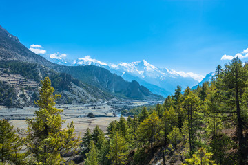 Fototapeta na wymiar Mountain landscape with views of the Bagmati river, Nepal.