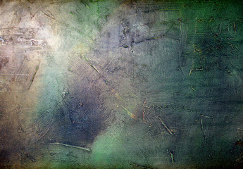old wall with , acrylic,  brush strokes texture in shades of green