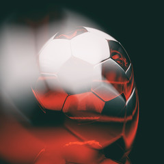 Fototapeta premium Realistic Soccer Ball On Dark Background