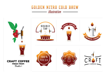 golden nitro cold brew illustration