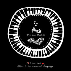 음악회 포스터 / 손으로 그린 음악 일러스트