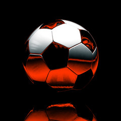 Realistic Soccer Ball On Dark Background