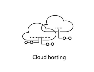 Modern cloud hosting icon