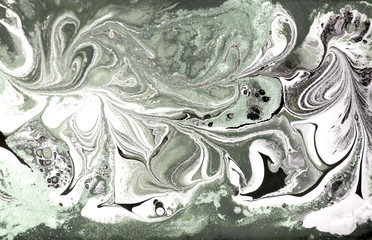 Marble abstract acrylic background. Marbling artwork texture. Agate ripple pattern. Gold powder.