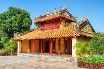 Obraz premium Scenic view of Hien Duc Gate, the Minh Mang Tomb