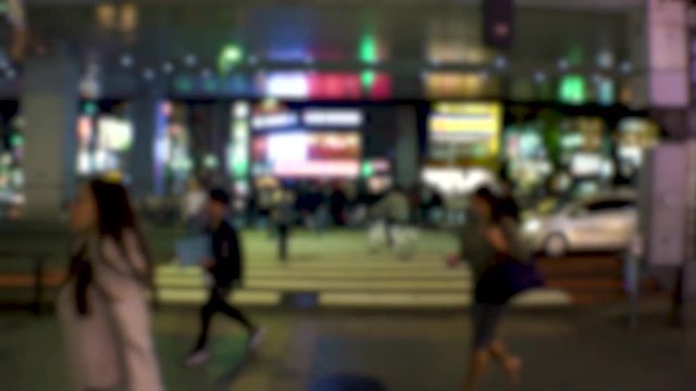 ROPPONGI,  TOKYO,  JAPAN - CIRCA OCTOBER 2017 : Scenery of street in ROPPONGI around Roppongi crossing.  In blurred image.