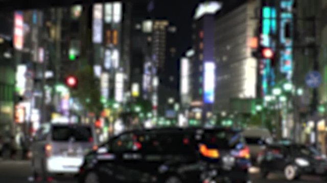ROPPONGI,  TOKYO,  JAPAN - CIRCA OCTOBER 2017 : Scenery of street in ROPPONGI around Roppongi crossing.  In blurred image.