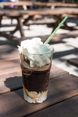 Sicilian Granita to coffee with cream top and bottom