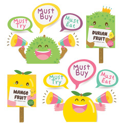 Cute Durian and Mango Dialog box / Signboard