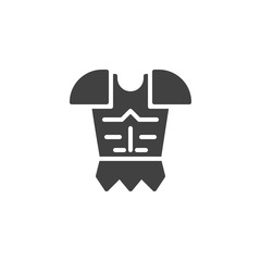 Fototapeta premium Knight armour vector icon. filled flat sign for mobile concept and web design. Medieval protective vest simple solid icon. Symbol, logo illustration. Pixel perfect vector graphics