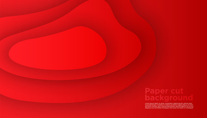 3D abstract background with paper cut shapes. Vector design layout for business presentations, flyers, posters and invitations. Colorful carving art red