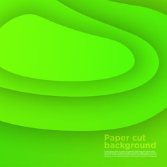 3D abstract background with paper cut shapes. Vector design layout for business presentations, flyers, posters and invitations. Colorful carving art green