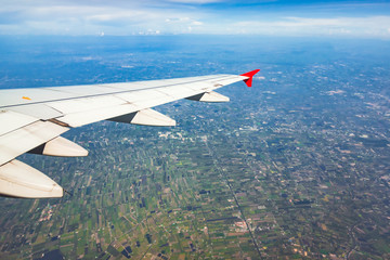 View from airplane window , Bangkok - Krabi , Thailand