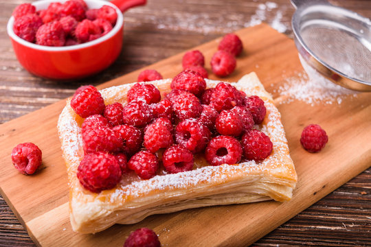 Puff pastry with raspberries - Powered by Adobe