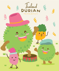 Obraz na płótnie Canvas Cute Durian Vector illustration 5