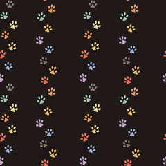 Seamless pattern of cat footprint. Stylish vector print.