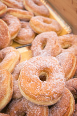 Fresh doughnuts with copy space