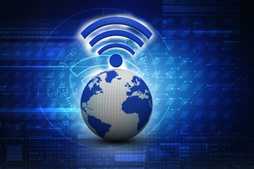 3d illustration WiFi symbol