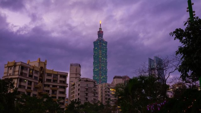 twilight taipei city living complex tower panorama 4k timelapse taiwan
