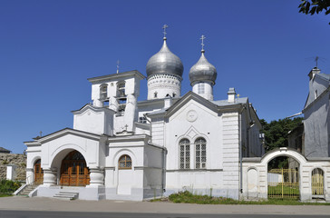 Fototapeta na wymiar Church Of Varlaam Khutynsky. Pskov, Russia