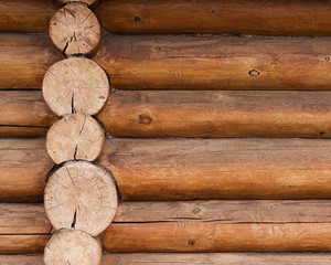 Wooden brown frame background, the wall of wooden house