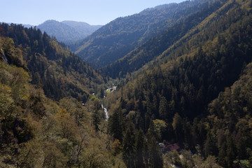 Mountain landscape of the Borjomi in Georgia