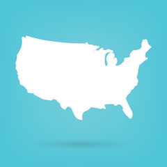 abstract white map of United States- vector illustration