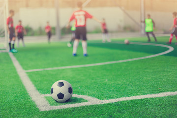 Football on corner for corner kick