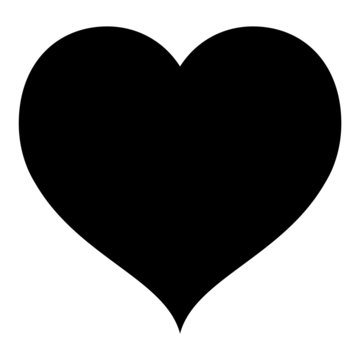 A black and white silhouette of a love heart
