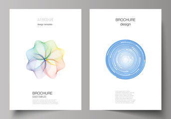 The vector illustration of the layout of A4 format modern cover mockups design templates for brochure, magazine, flyer, booklet, report. Abstract colorful geometric backgrounds in minimalistic design