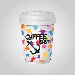Vector 3d realistic coffee mug, cup package