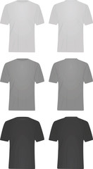 Grey t shirt set. vector illustration
