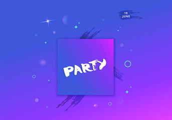 Party horizontal dark banner. Vector illustration.