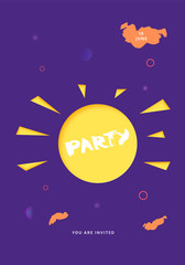 Party vertical dark banner. Vector illustration.