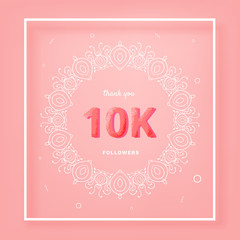 1K followers thank you post for social media. Vector illustration.