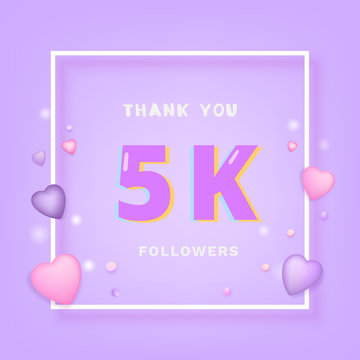 5k Followers Thank You. Vector Illustration.