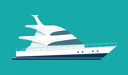 Yacht  isolated. Vector flat style illustration