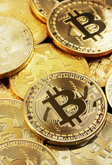 Heap of Golden Bitcoin