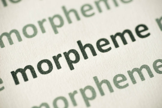 word morpheme printed on paper macro