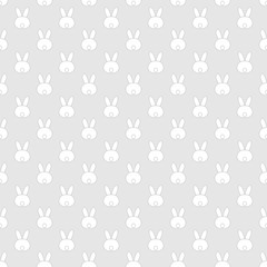 Cute Easter seamless pattern with white bunny