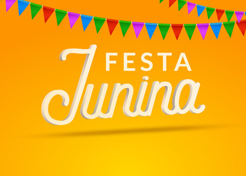 Festa Junina celebration party background. Brazil june festival holiday carnival design